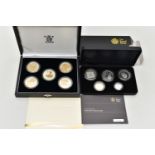 A ROYAL MINT QUEEN ELIZABETH II 2006 GOLDEN SILHOUETTE COLLECTION OF COINS, to include five