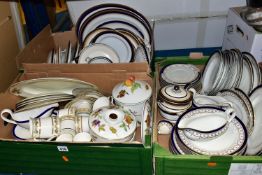 THREE BOXES OF DINNERWARES, to include an Empire Ridgeways part dinner set, two Royal Worcester '