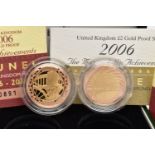 A ROYAL MINT 2006 UNITED KINGDOM £2 GOLD PROOF COIN, The Man and His Achievements two coin set, each