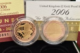 A ROYAL MINT 2006 UNITED KINGDOM £2 GOLD PROOF COIN, The Man and His Achievements two coin set, each