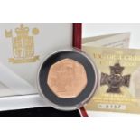A ROYAL MINT 'VICTORIA CROSS 1856-2006' GOLD PROOF FIFTY PENCE COIN, 22ct gold, 15.50 grams, 27.