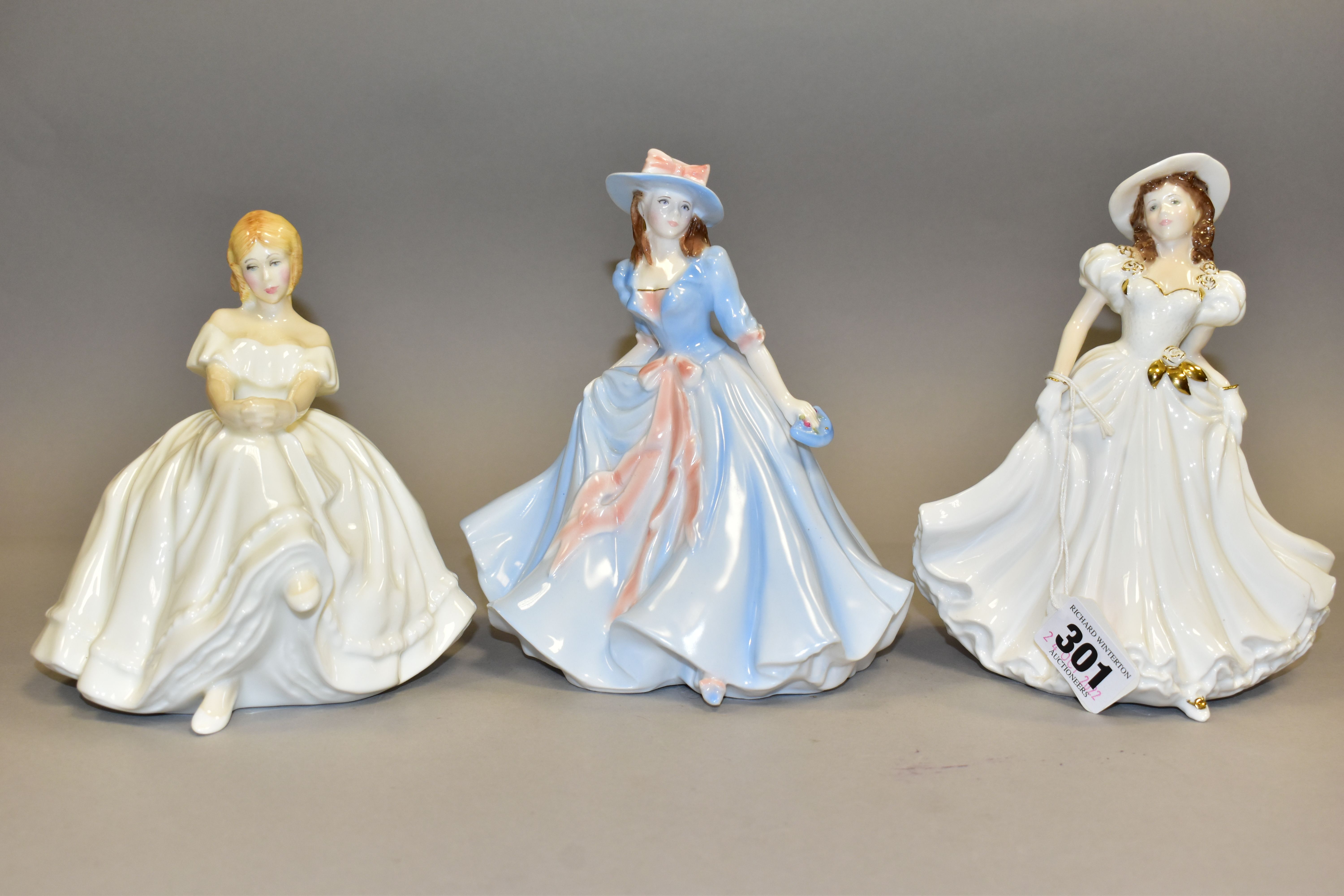 THREE ROYAL WORCESTER AND ROYAL DOULTON FIGURINES, comprising Royal Worcester Congratulations '