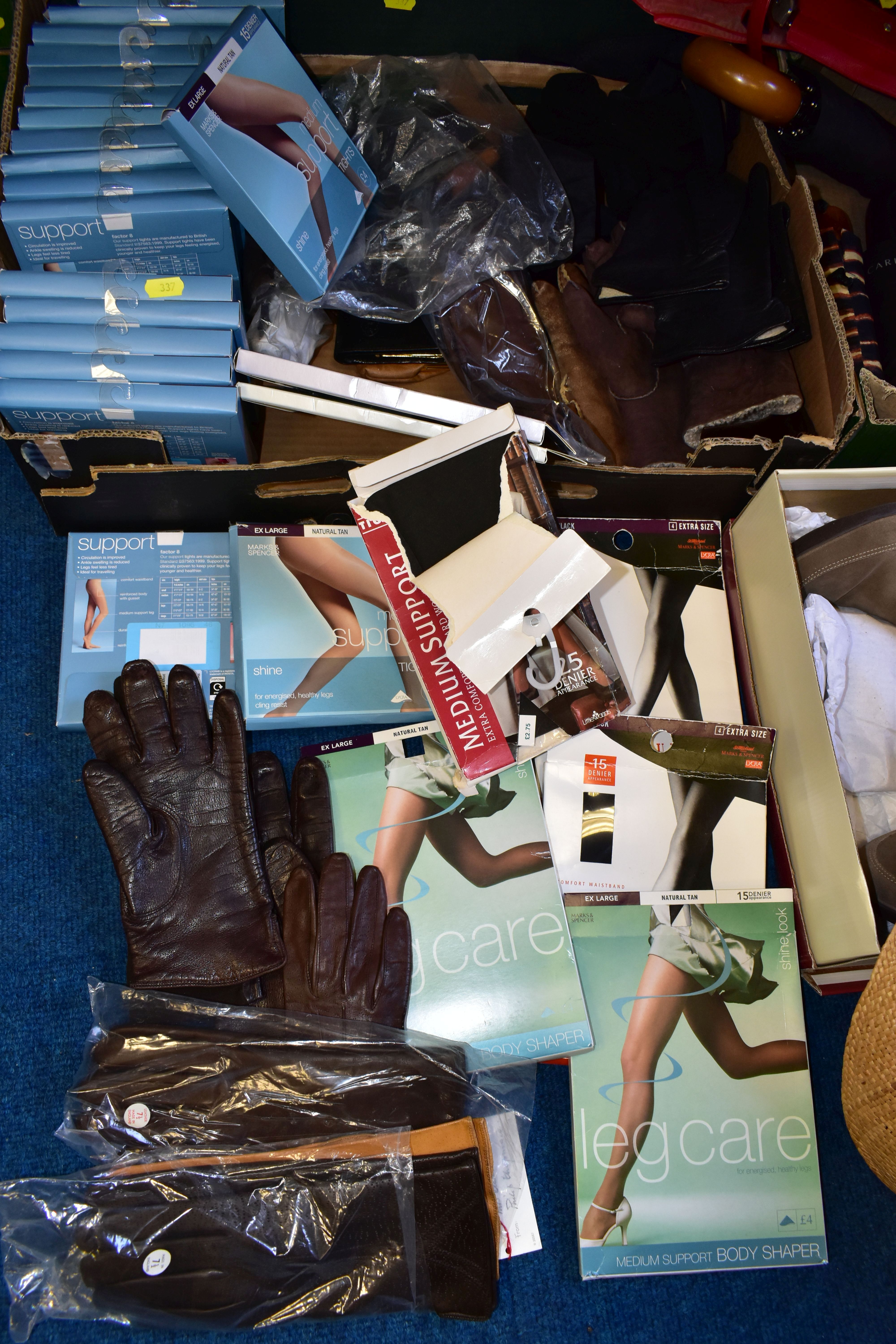 FIVE BOXES OF LADIES, BAGS, SHOES AND GLOVES, to include twenty six new and unused pairs of M&S - Image 3 of 7