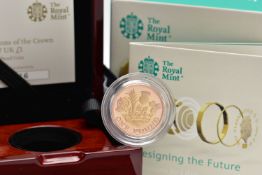 A ROYAL MINT DESIGNING THE FUTURE NATIONS OF THE CROWN GOLD PROOF ONE POUND COIN, 22ct, 0.916 fine