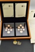 A ROYAL MINT 2008 UK COINAGE SHIELD OF ARMS GOLD PROOF COLLECTION AND A 2008 UNITED KINGDOM ROYAL