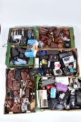 SIX TRAYS CONTAINING ZORKI, BRAUN AND FRANKE CAMERAS including a Cyrillic 4, a 4S, a 4K,