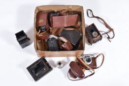 TWO TRAYS CONTAINING VOIGTLANDER CAMERAS including a Bessamatic fitted with a 50mm f2.8 lens, a