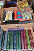 THREE BOXES OF BOOKS, sixty mainly hardback titles to include News Chronicle 'Boys' and Girls' Story