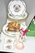 A GROUP OF CERAMICS, to include a Royal Doulton 'January' 3452 figurine, a Royal Worcester '