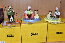 THREE BOXED COALPORT CHARACTERS WALLACE & GROMIT FIGURES, comprising a limited edition 'The Wrong