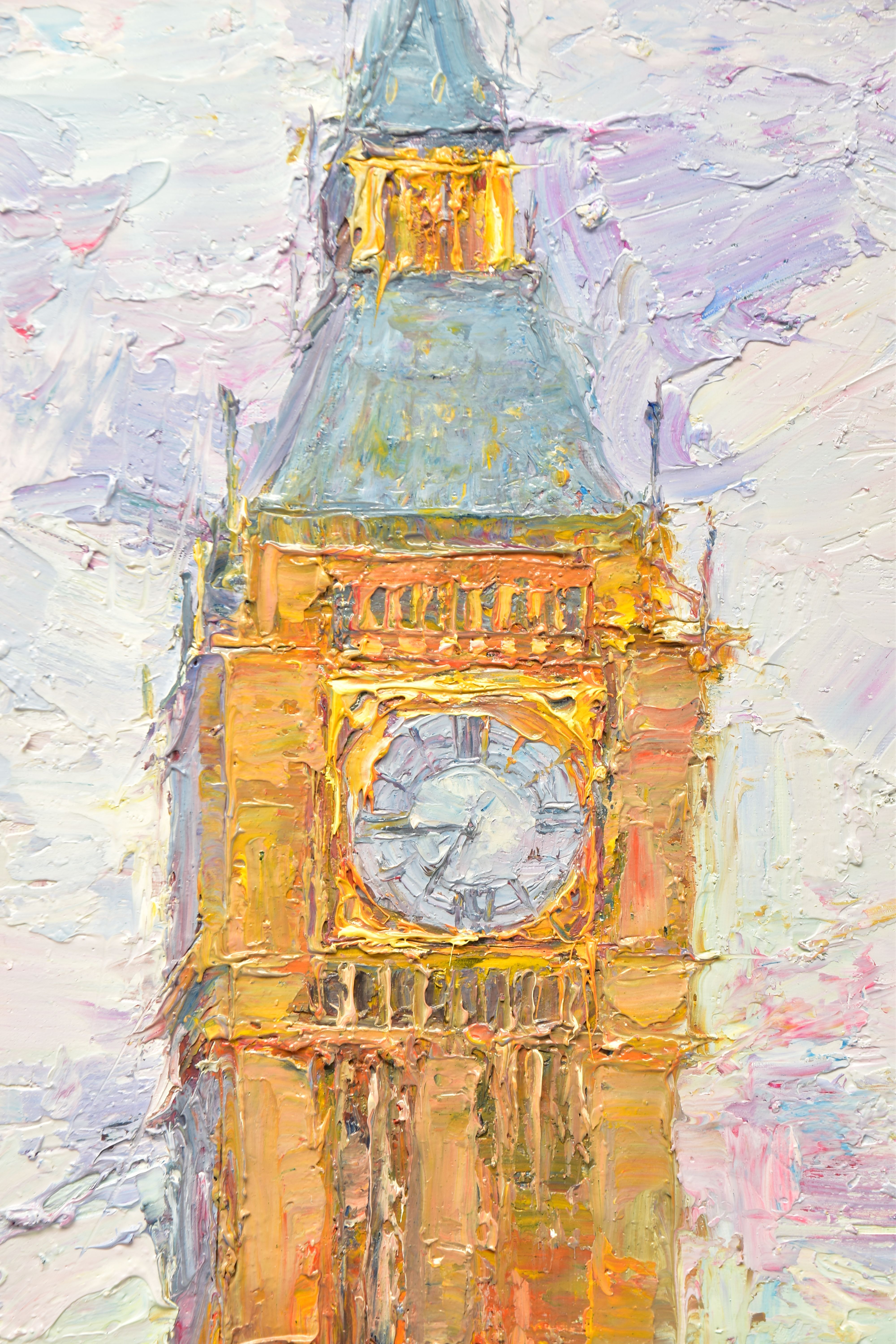 LANA OKIRO (UKRAINE CONTEMPORARY) 'AFTER THE RAIN, WESTMINSTER', an impressionist style London - Image 4 of 11