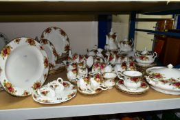 A QUANTITY OF ROYAL ALBERT 'OLD COUNTRY ROSES' PATTERN TEAWARES, comprising two covered circular