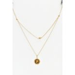 AN 18CT GOLD CHAIN NECKLACE, a fine trace chain, fitted with an additional part chain to appear as a