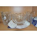 A WATERFORD CRYSTAL FOR DANBURY MINT 'THE PRINCE ALBERT BOWL' AND TWO WATERFORD CRYSTAL VASES, the