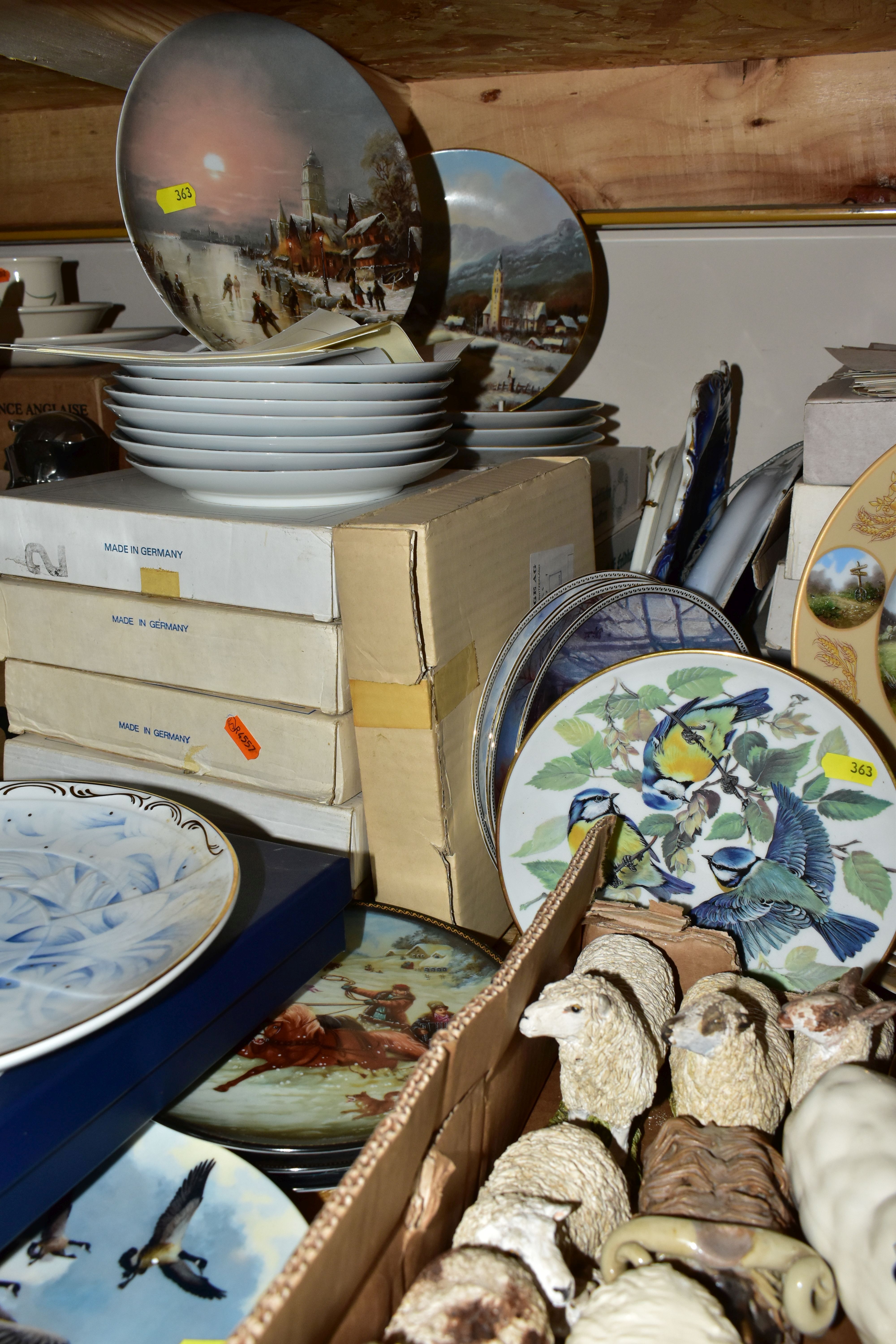 TWO BOXES AND LOOSE COLLECTORS PLATES AND OTHER ASSORTED CERAMICS, including sheep figures, five - Image 3 of 8