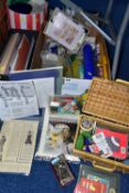 FOUR BOXES OF ASSORTED HABERDASHERY ITEMS, to include a box of approx. fifty sewing patterns for