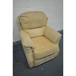 A BEIGE G PLAN ELECTRIC RECLINING ARMCHAIR, width 89cm x depth 100cm x height 90cm (condition -