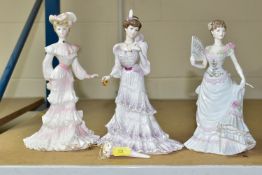 THREE COALPORT FOR COMPTON & WOODHOUSE LIMITED EDITION LADY FIGURES, comprising 'Femmes Fatales -