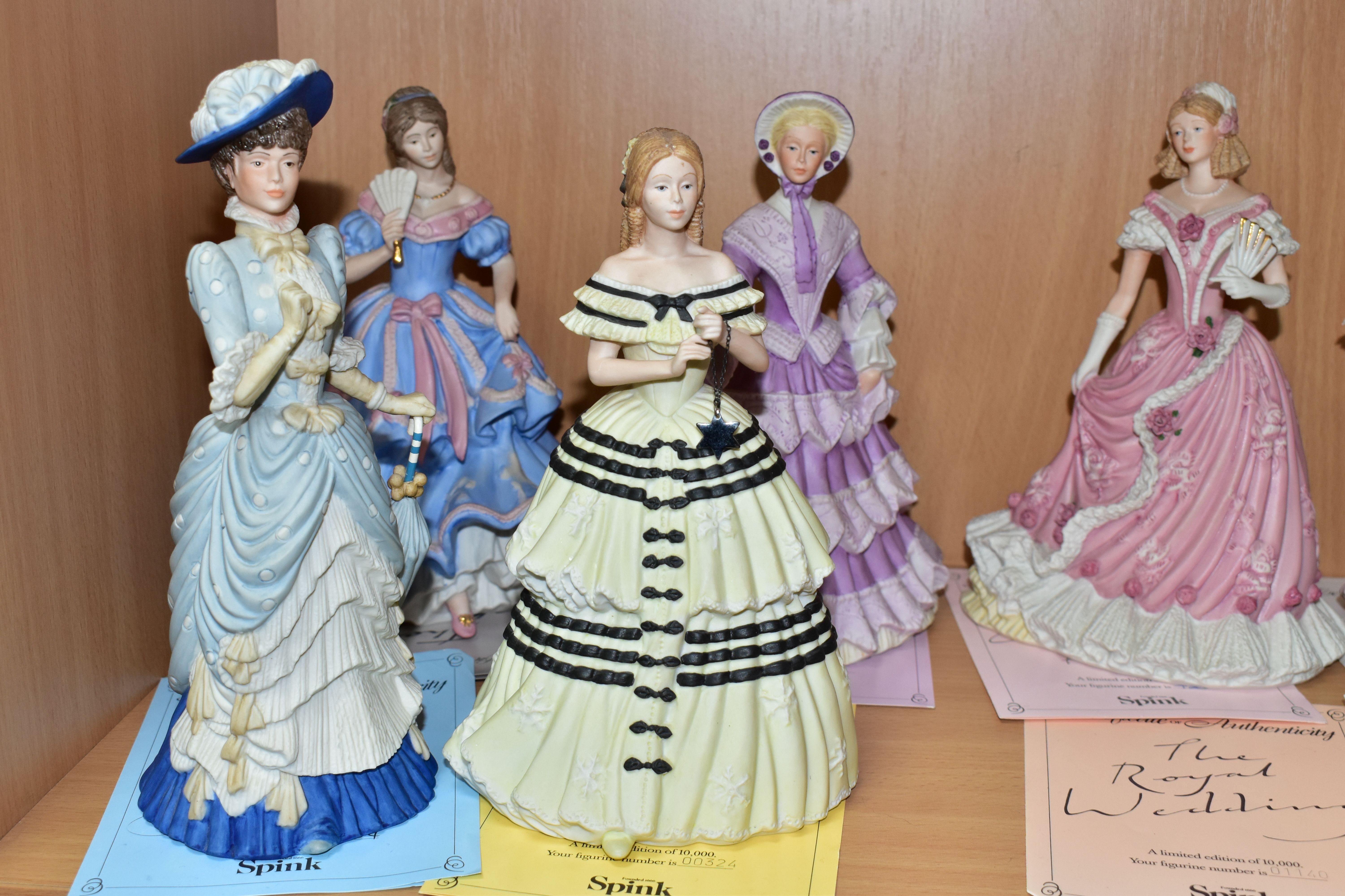 EIGHT WEDGWOOD FOR SPINK LIMITED EDITION BISQUE FIGURINES, comprising The Royal Wedding 1893 no - Image 4 of 6