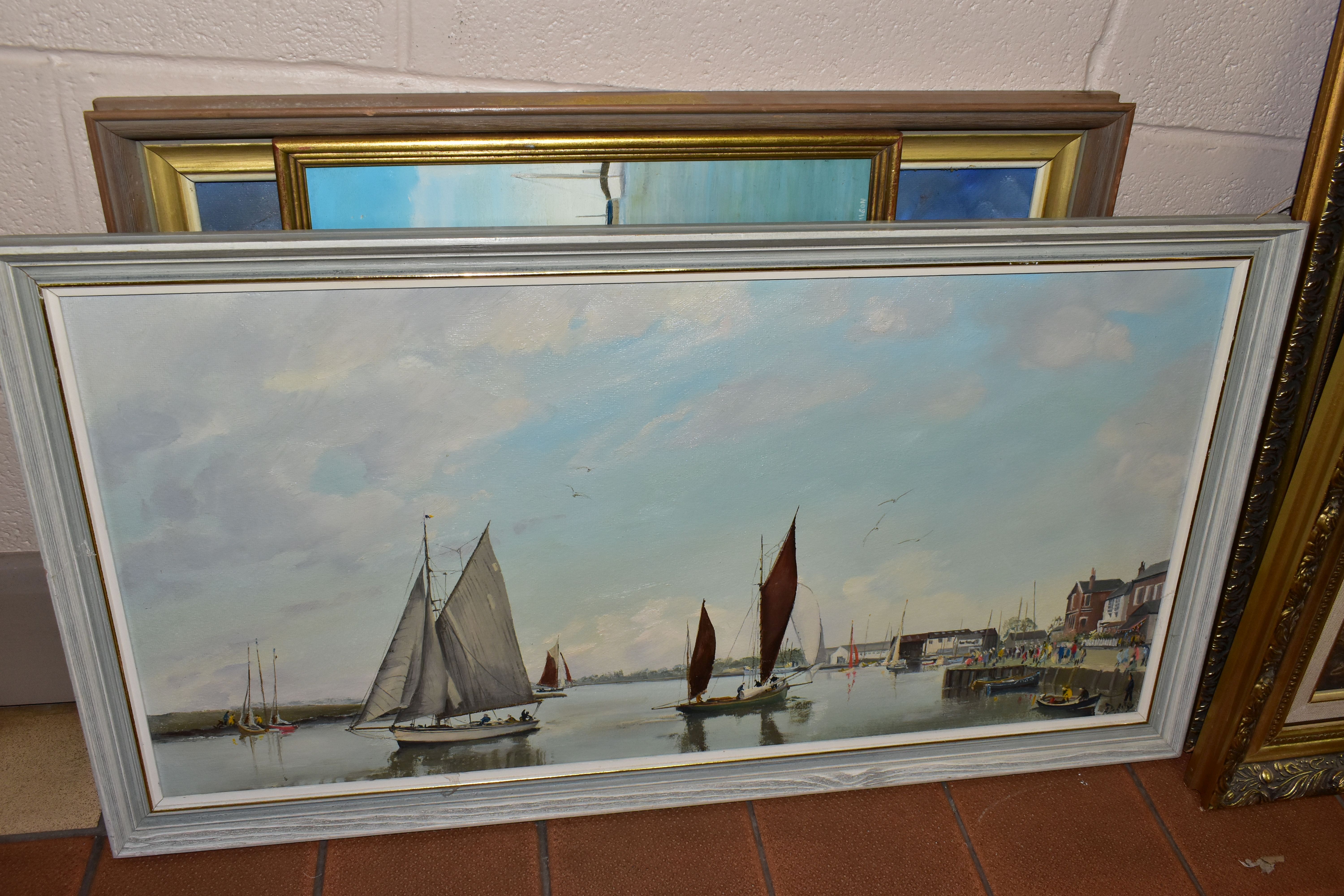 20TH CENTURY OILS ON CANVAS AND BOARD, comprising A. G Horner 'Low Tide, St Osyth Creek' depicting - Image 6 of 6