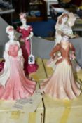 FOUR BOXED COALPORT LADIES OF FASHION FIGURINES, comprising Joan, Sue Figurine of the Year 1998 with