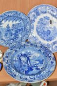 A COPELAND & GARRETT (LATE SPODE) BLUE AND WHITE PLATE PRINTED IN THE AESOP'S FABLES SERIES 'THE FOX