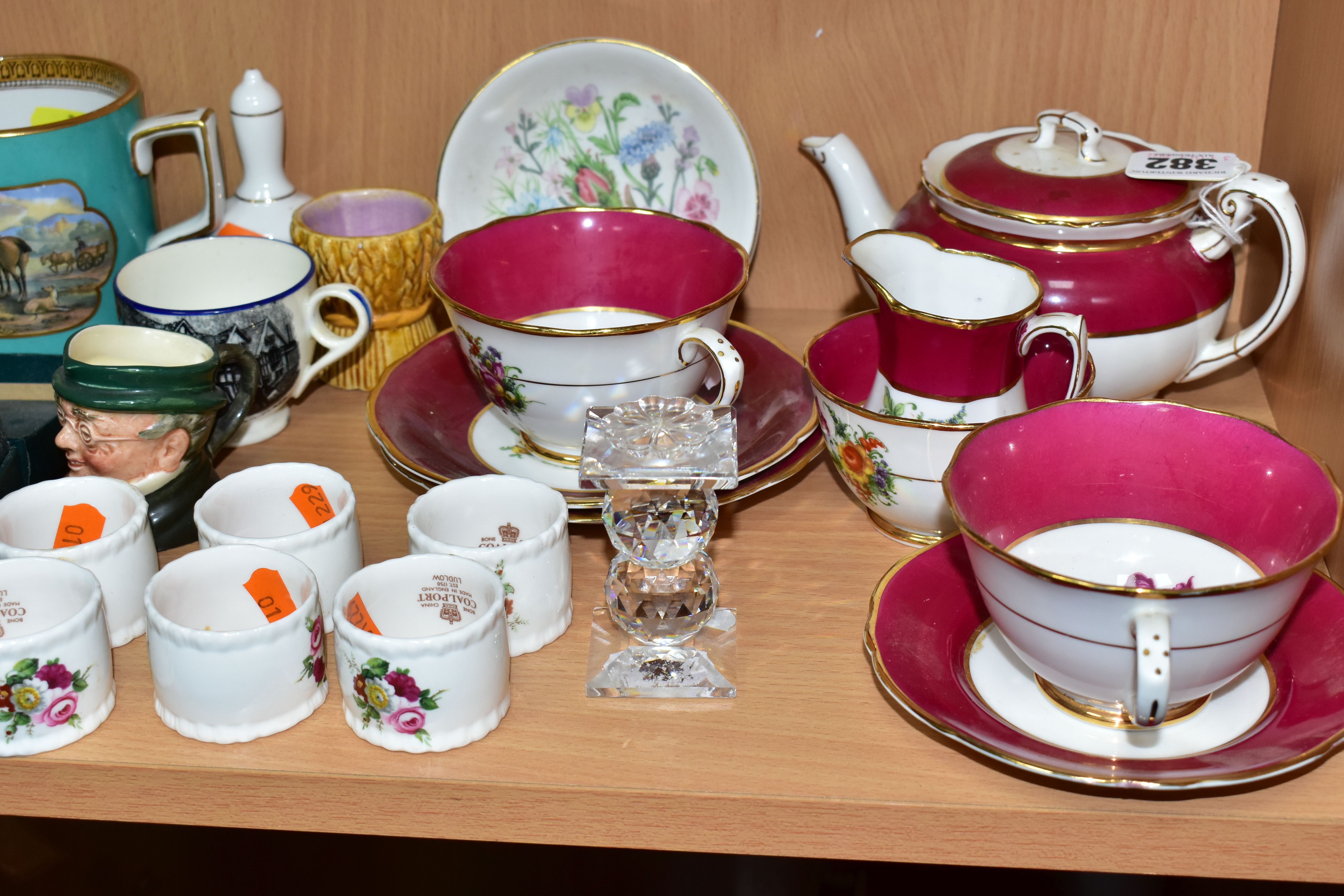 A COLLECTION OF WEDGWOOD JASPERWARE, MINTON, COALPORT AND AYNSLEY GIFTWARE, SMALL QUANTITY OF LEAD - Image 4 of 7