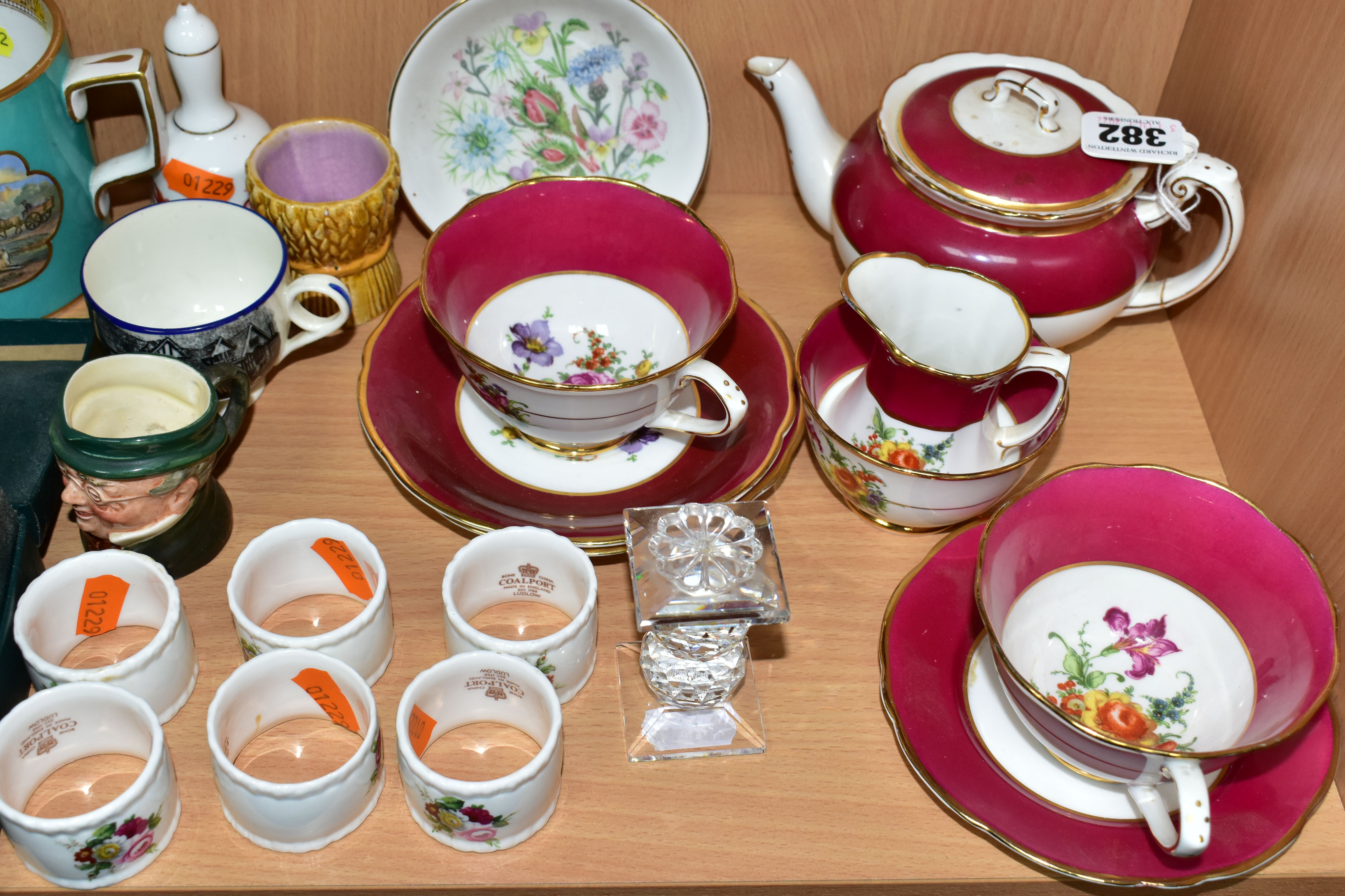 A COLLECTION OF WEDGWOOD JASPERWARE, MINTON, COALPORT AND AYNSLEY GIFTWARE, SMALL QUANTITY OF LEAD - Image 2 of 7