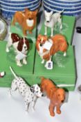 SIX BESWICK DOG FIGURES, comprising a boxed Bull Terrier 'Romany Rhinestone' - Large model no 970