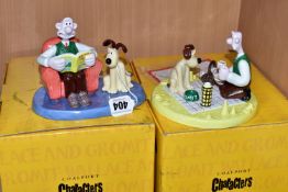 TWO BOXED COALPORT WALLACE AND GROMIT FIGURE GROUPS, comprising 'Picnic on the Moon' WG3 limited