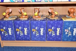 FIVE BOXED COALPORT FIGURES, each depicting Jerry from the Tom and Jerry cartoons titled 'Mouse