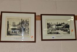 GEORGE GRAINGER SMITH (1892-1961) TWO SIGNED MONOCHROME ETCHINGS, comprising 'Westgate & Leycester