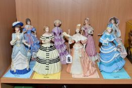 EIGHT WEDGWOOD FOR SPINK LIMITED EDITION BISQUE FIGURINES, comprising The Royal Wedding 1893 no