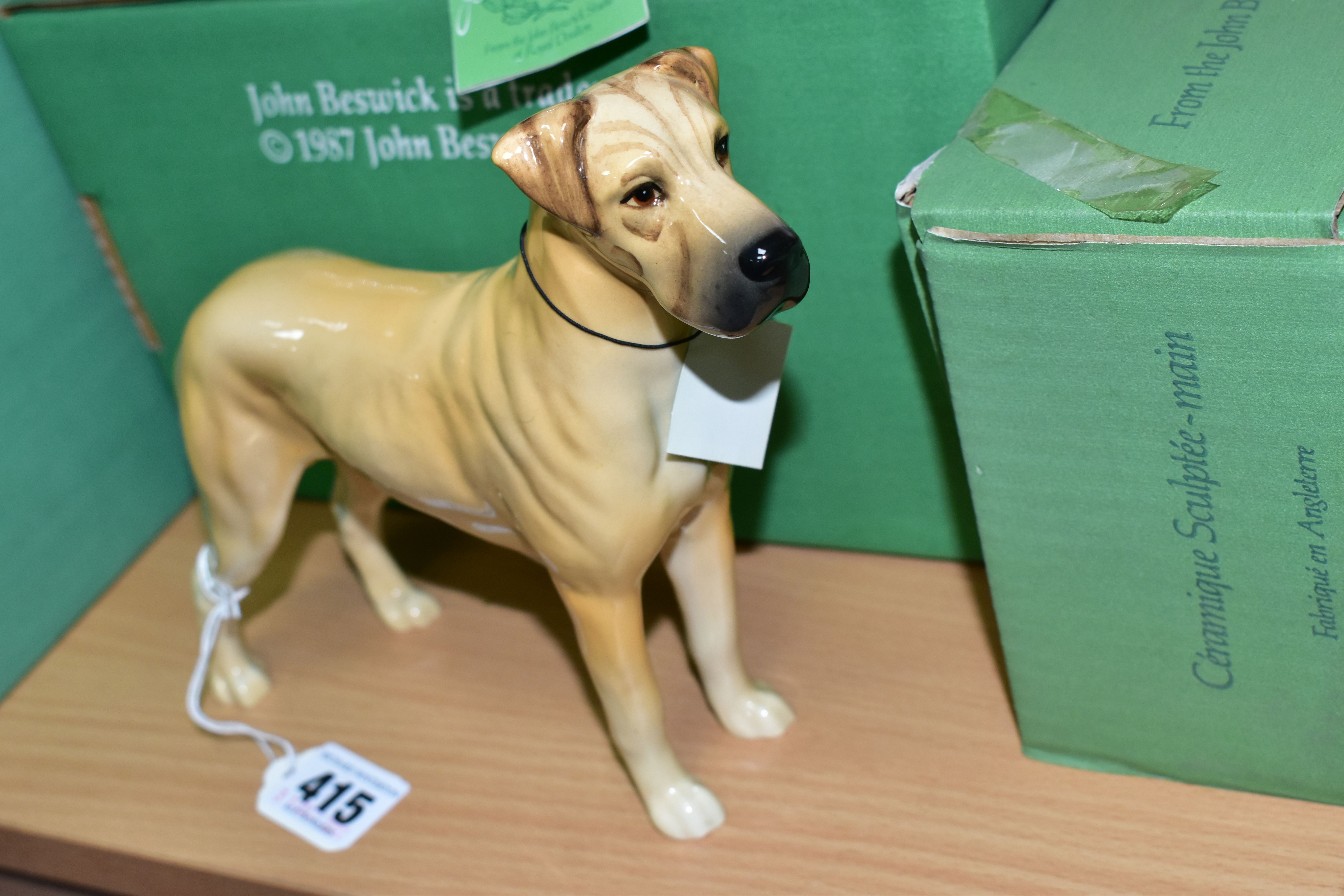 NINE BOXED BESWICK DOG FIGURES, comprising a white gloss Bull Terrier 'Romany Rhinestone' - Large - Image 7 of 10