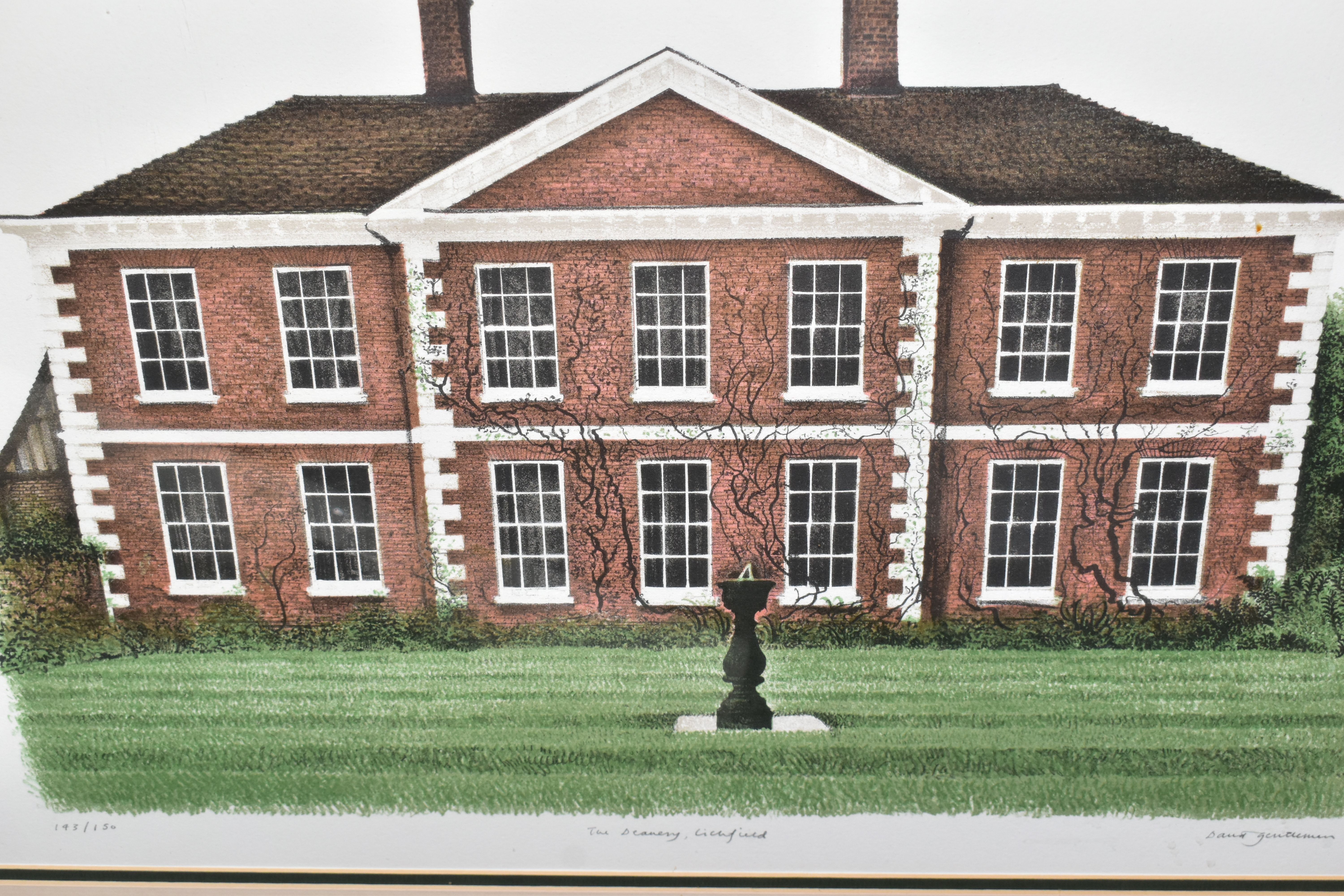 TWO LIMITED EDITION PRINTS BY DAVID GENTLEMAN, 'The Palace, Lichfield' pencil signed 143/150 - Image 4 of 4