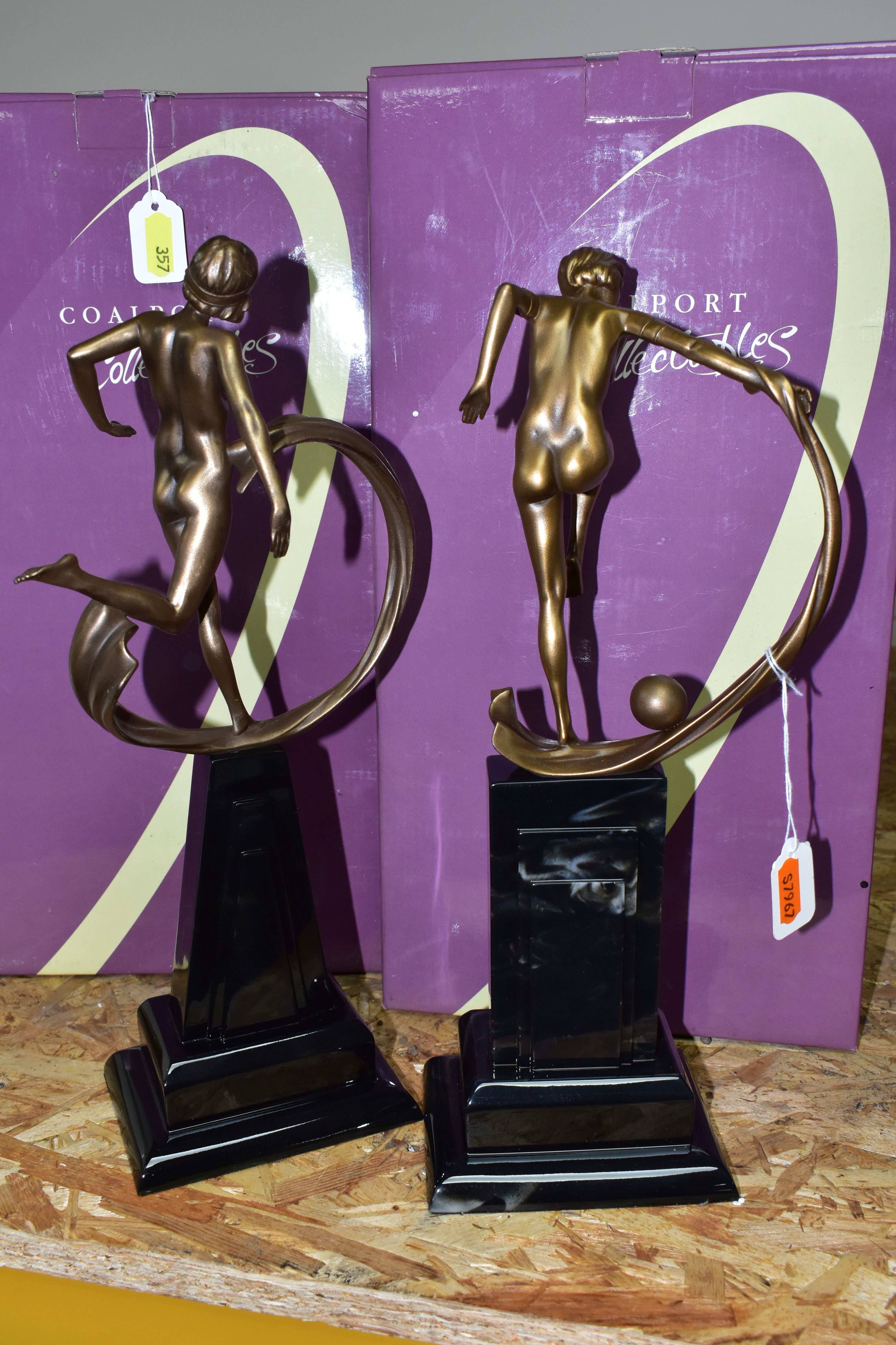 TWO BOXED COALPORT COLLECTABLES 'ART DECO' SERIES BRONZED RESIN FIGURES, comprising 'Dance at - Image 4 of 4