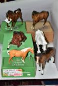 SIX BESWICK AND ROYAL DOULTON HORSE FIGURES, comprising a Beswick Spirit of Earth no 2914, in a