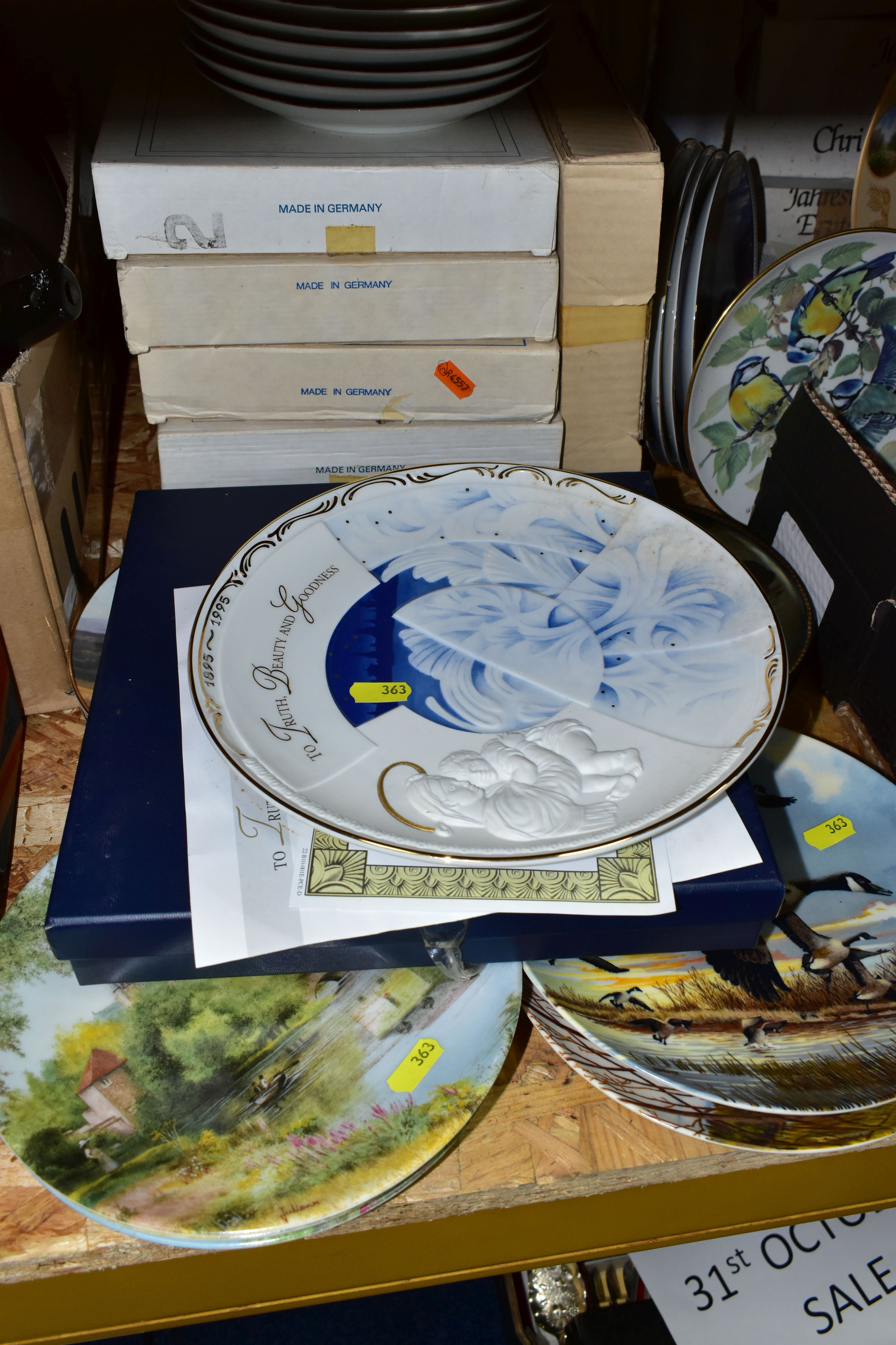 TWO BOXES AND LOOSE COLLECTORS PLATES AND OTHER ASSORTED CERAMICS, including sheep figures, five - Image 2 of 8