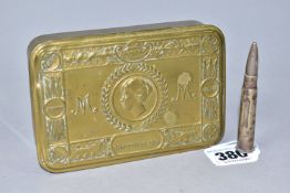 A PRINCESS MARY CHRISTMAS 1914 GIFT TIN, no original contents, together with a blank bullet