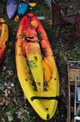 A RTM OCEAN DUO TWIN SEAT KAYAK with two paddles 360cm long