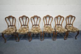 A SET OF SIX VICTORIAN ROSEWOOD DINING CHAIRS (condition:-good condition)