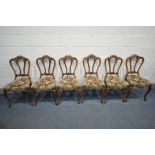 A SET OF SIX VICTORIAN ROSEWOOD DINING CHAIRS (condition:-good condition)