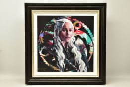 ZINSKY (CONTEMPORARY) 'MOTHER OF DRAGONS' a portrait of Emilia Clarke as her Game of Thrones