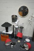 A SELECTION OF OCCASIONAL FURNITURE, to include an angle poise style desk lamp, a brass and marble