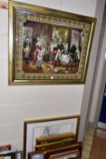 WATERCOLOURS AND NEEDLEWORK PICTURES ETC, to include amateur landscape watercolours signed Onions,