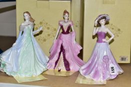 THREE BOXED LIMITED EDITION COALPORT FIGURINES FROM THE LADIES OF FASHION SERIES, comprising Natalie