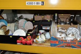 SEVEN BOXES AND LOOSE KITCHEN CERAMICS, GLASSWARE, COOKWARE, ETC, including four Paragon Harry
