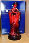 A BOXED ROYAL DOULTON FLAMBÉ 'THE GEISHA' FIGURINE, HN3229, made exclusively for the Collectors