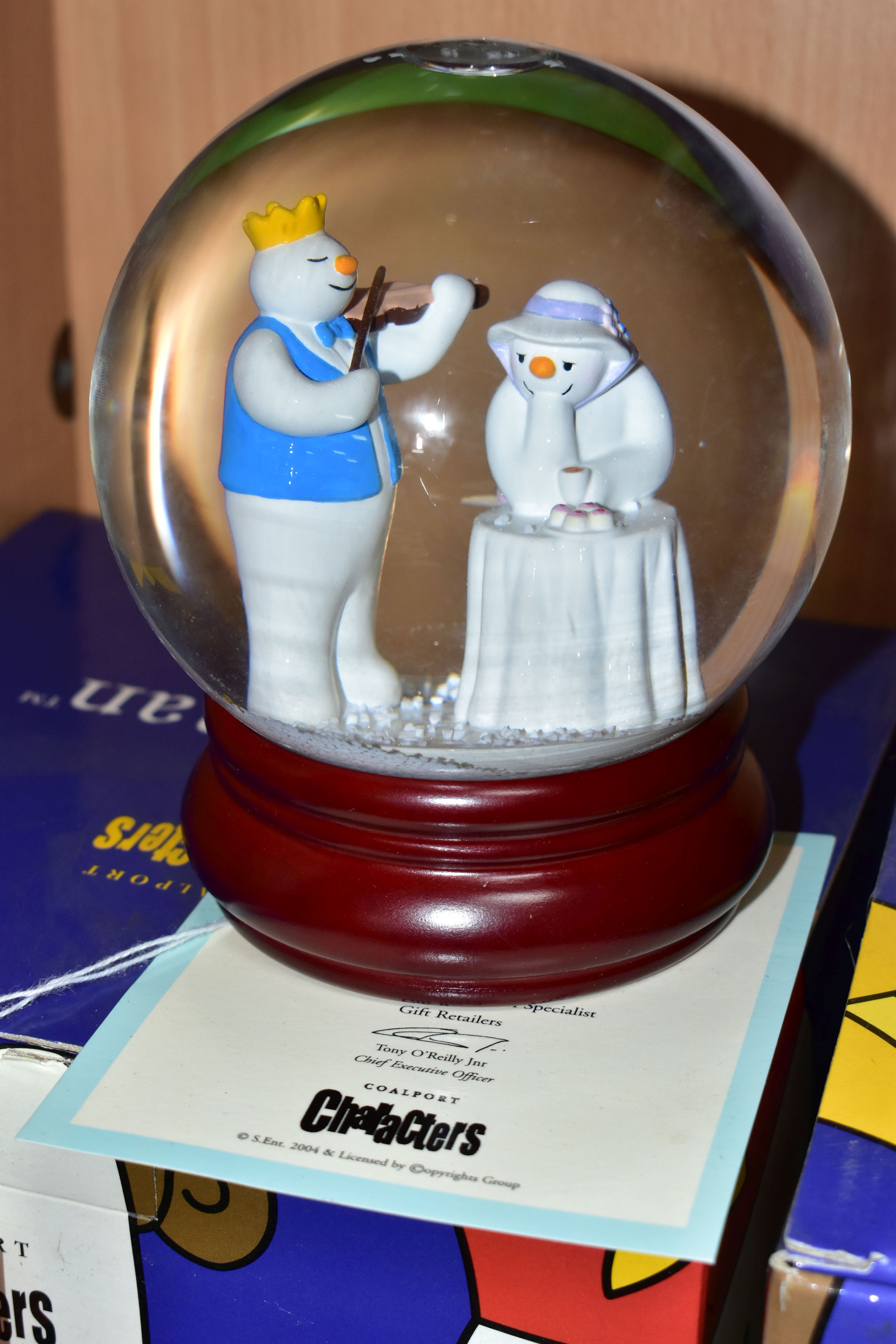 THREE BOXED COALPORT THE SNOWMAN CHARACTER SNOWGLOBES, comprising limited edition 'At the Party' - Image 3 of 3