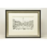 PHILIP BISSELL (BRITISH CONTEMPORARY) 'TRAFALGAR SQUARE SKETCH II', a pen and ink sketch of the